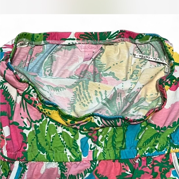 Lilly Pulitzer Tropical Floral Strapless Skort Romper Dress Size Large - Picture 8 of 8